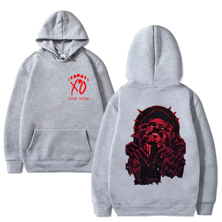 Sudadera con capucha negra The Weeknd X'0 Tour Death Gothic Graphics para hombres y mujeres, ropa de calle informal de hip hop, jerséis de lana Unisex de manga larga