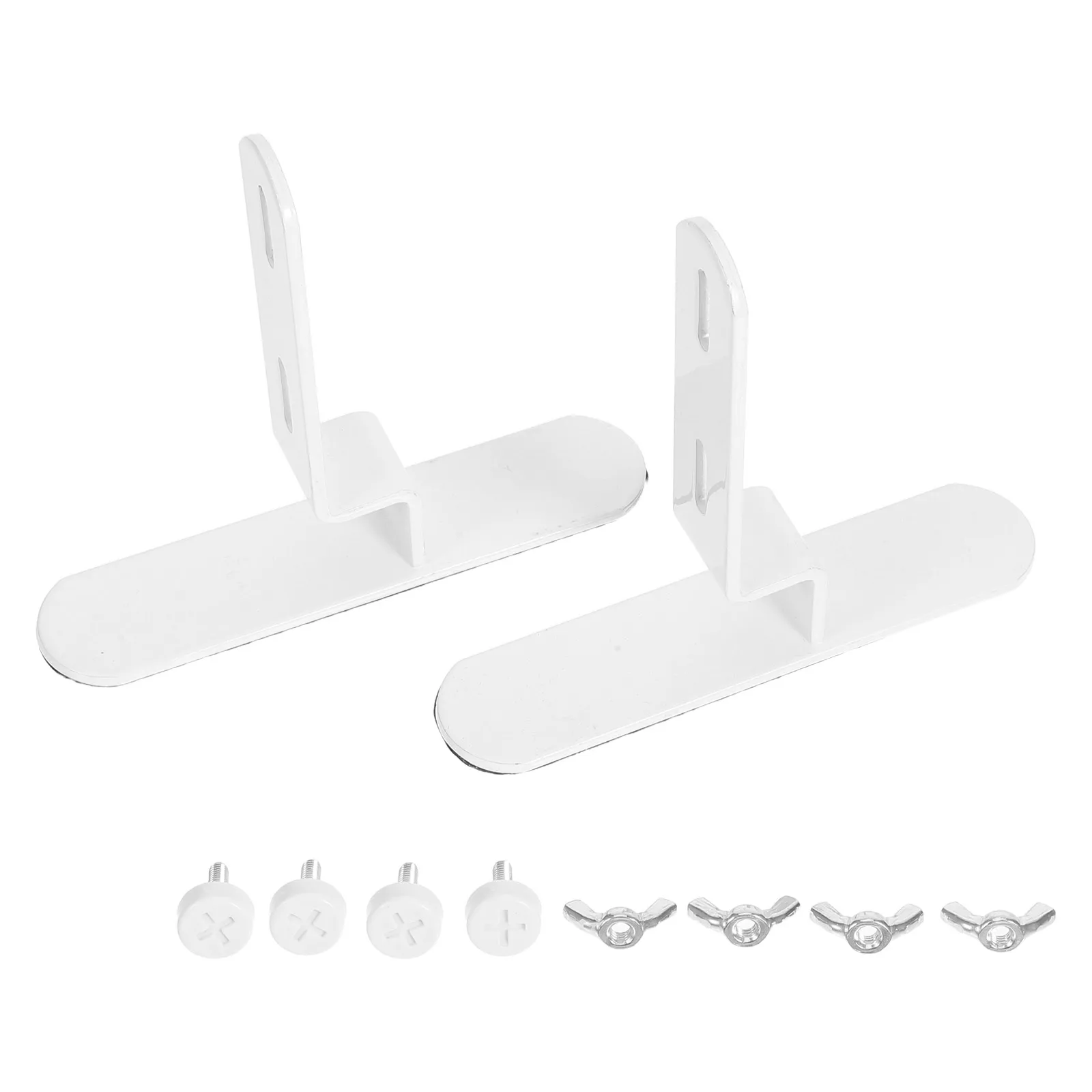 

2pcs Pegboard Shelf Brackets Desktop Clamp Fixing Holder Metal Tabletop Display Stand For Desk Wall Mount Organizer White