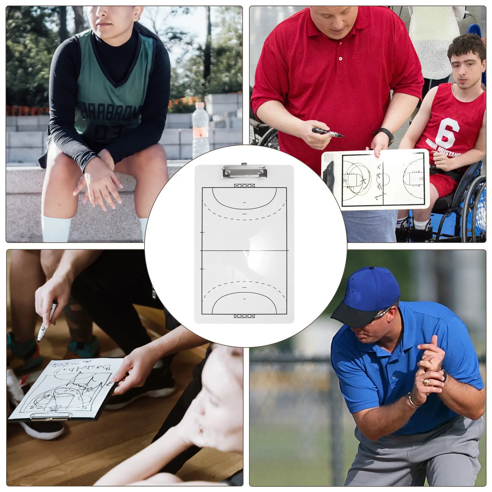 

Двусторонняя доска для гандбольного тренера с маркером и клипбордом, спортивный аксессуар для разметки матчей и командных стратегий