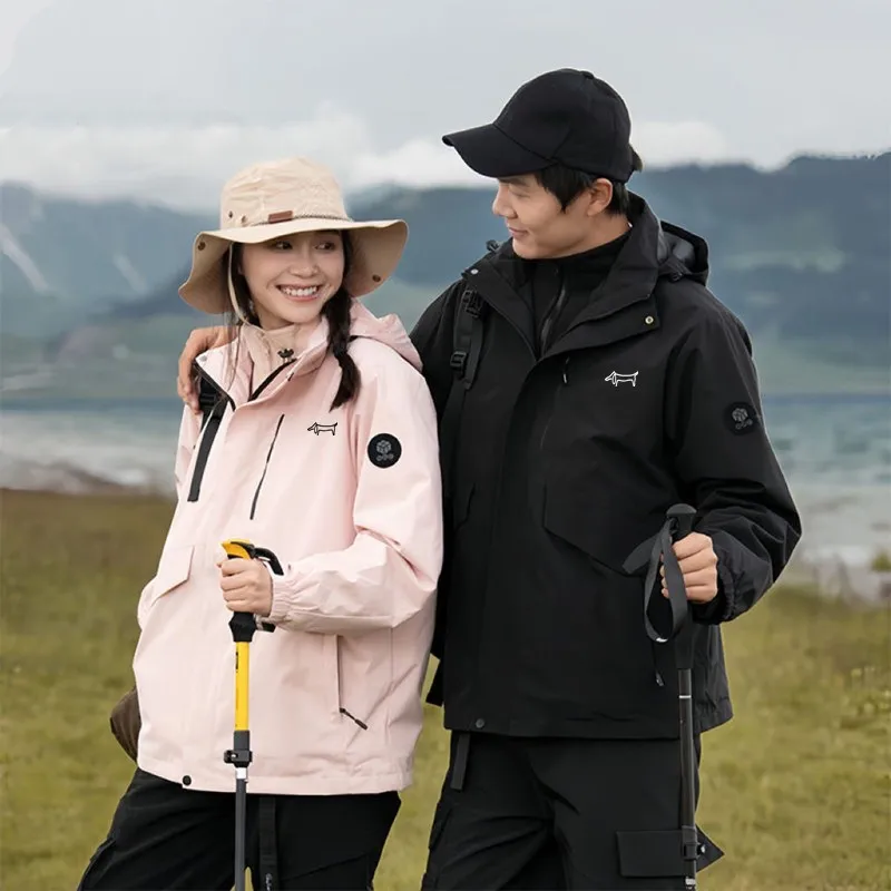 Men's Women's Golf Wear Clothing Outdoor luxury 3-in-1 Outdoor Jacket Winter Villus Warm Waterproof Hooded Unisex Golf Coat 골프웨어