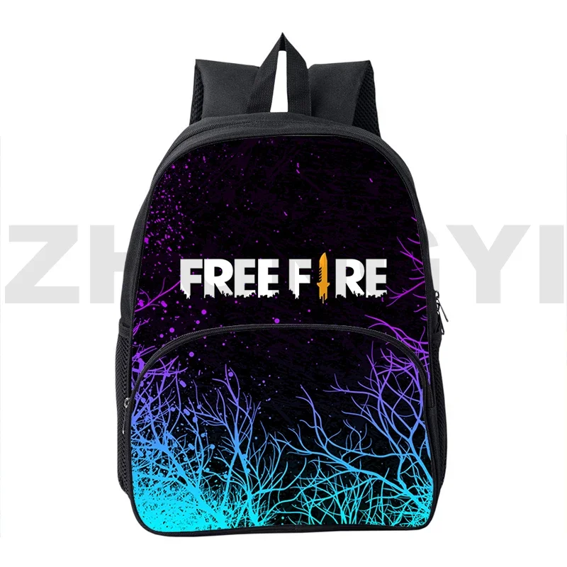 Fashion Free Fire Garena Canvas Backpack Men 3D Free Fire Game Schoolbags Kindergarten Children 12/16 Inch Anime Small Bookbags