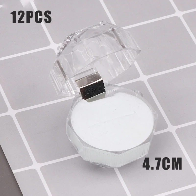 20pcs Acrylic Crystal Ring Boxes for Wedding Jewelry