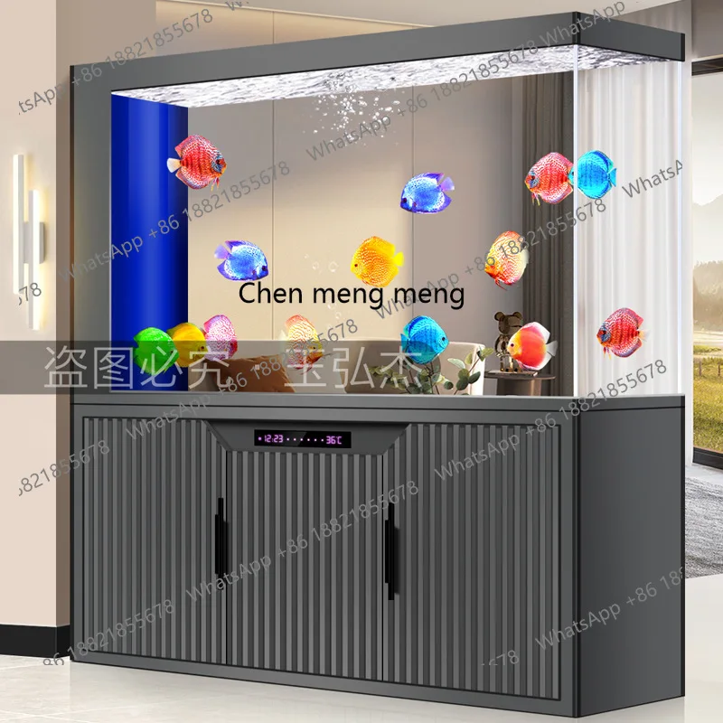 

Smart fish tank, living room partition aquarium bottom filter, water-free ultra-white glass arowana tank