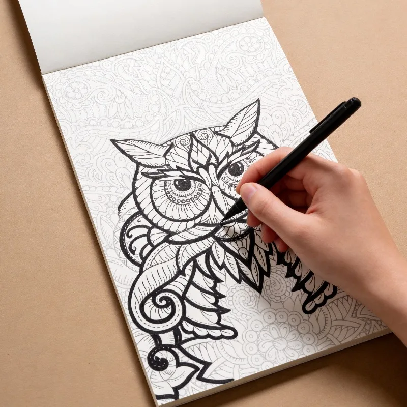 A Decompression Line Drawing and Graffiti Line Manuscript Book, An Adult Decompression Hand Drawn Coloring Book, 24 Patterns