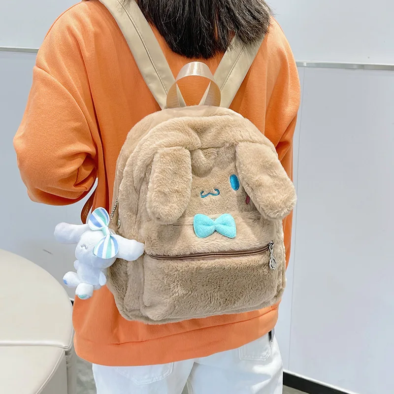 Japanese Anime Sanrio Plush Cinnamoroll Kawaii Schoolbag Fresh Girl Cute Backpack New Soft Girl Knapsack Girl\'s Birthday Gift