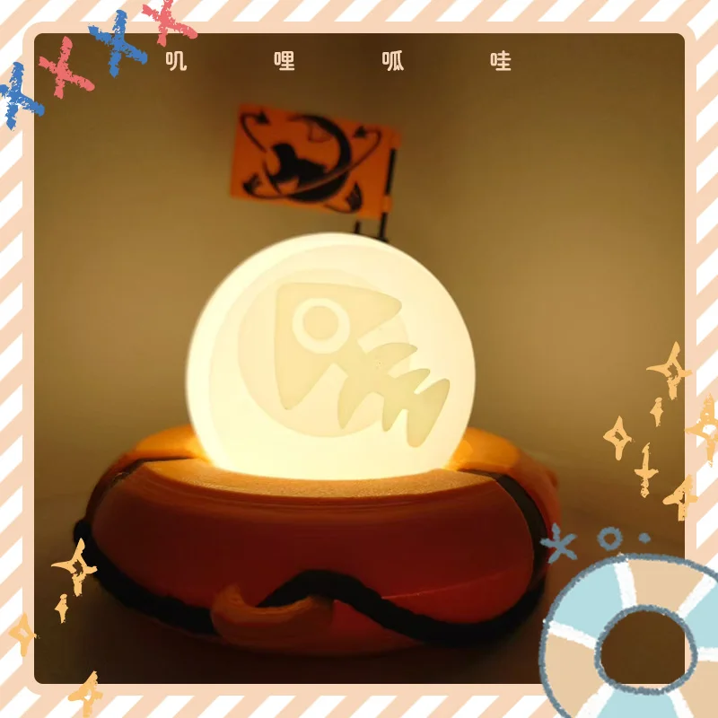 

In Stock Splatoon3 Jet Warrior Fish Egg Swimming Ring Night Light Anime Game Peripheral Action Figures