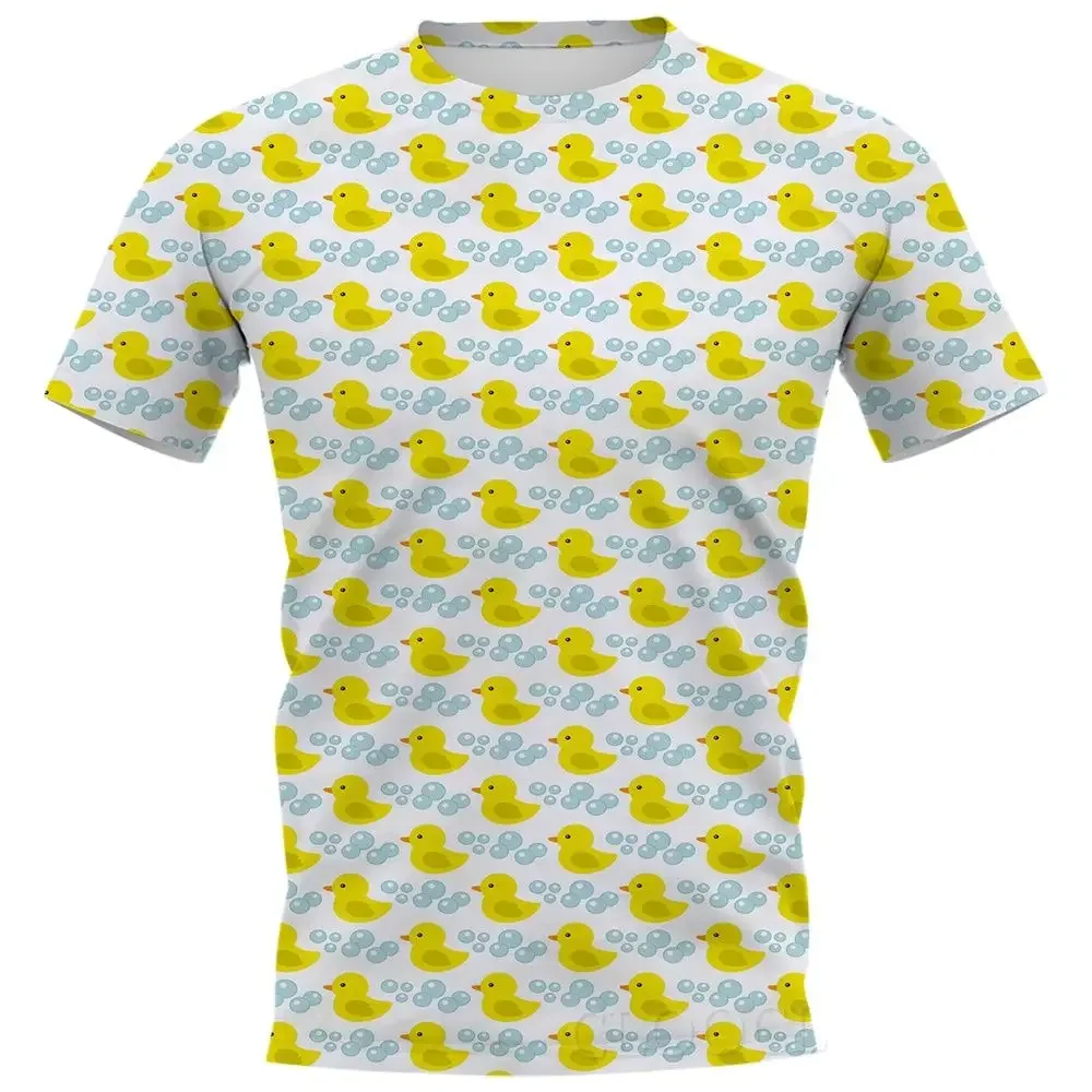 Cartoon Little Yellow Duck T-shirt 3D Print T-shirt Men Women T-shirt Short Sleeve Street Wear O-Neck Top Asian Size