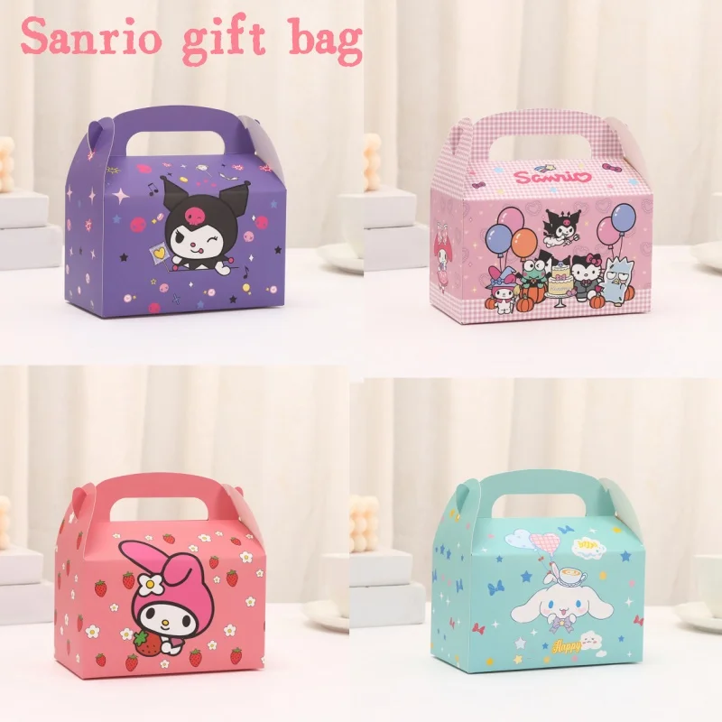 

5pcs sanrio kuromi cake box tote bag cartoon gift cinnamoroll my melody storage box anime wholesale halloween gift unisex