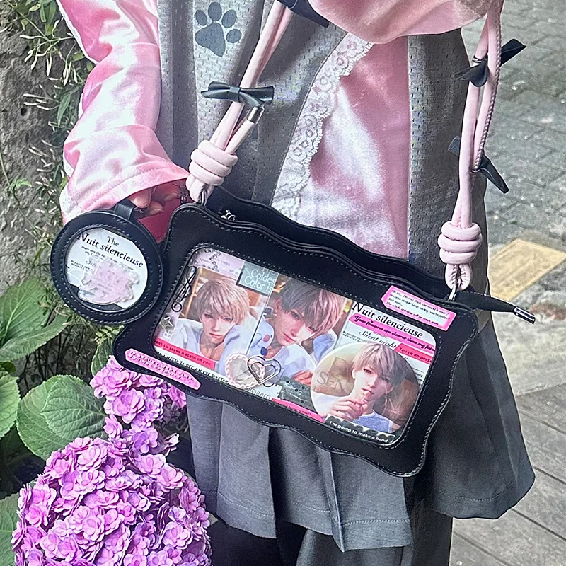 

Richme Y2K Women Handbags 2025 PU Bow DIY Underarm Shoulder Ita Bags Female Dopamine Lolita Individuality Crossbody Bolso Mujer