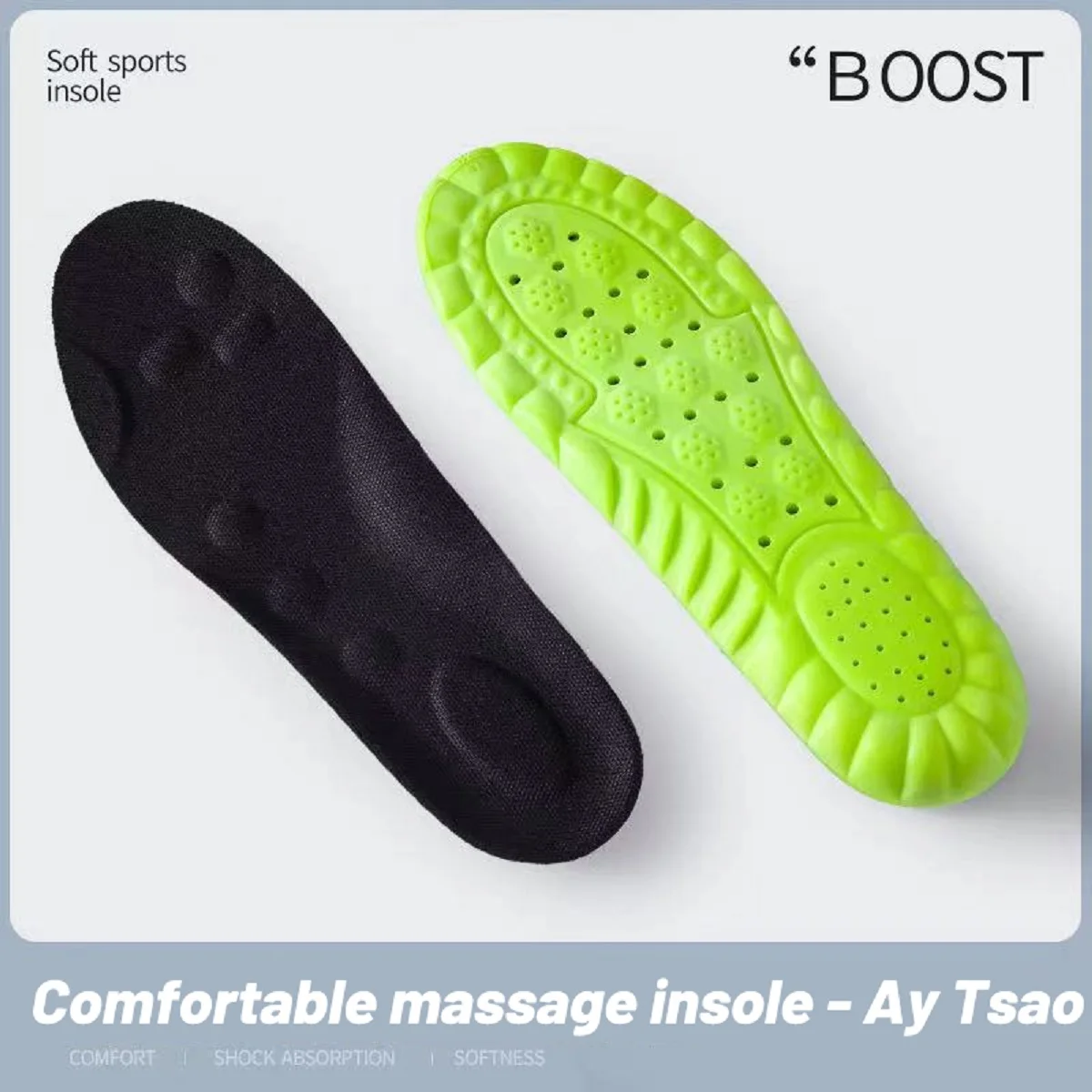 Sport-Einlegesohlen für Schuhe, weiche PU-Sohle, Deodorant, atmungsaktiv, Stoßdämpfung, Lauffüße, Fußgewölbeunterstützung, Einlegesohle