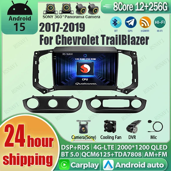 Android 15 Carplay Auto 2K экран автомобильный радиоприемник мультимедийный плеер для Chevrolet Blazer Colorado S10 2018 авторадио стерео головное устройство