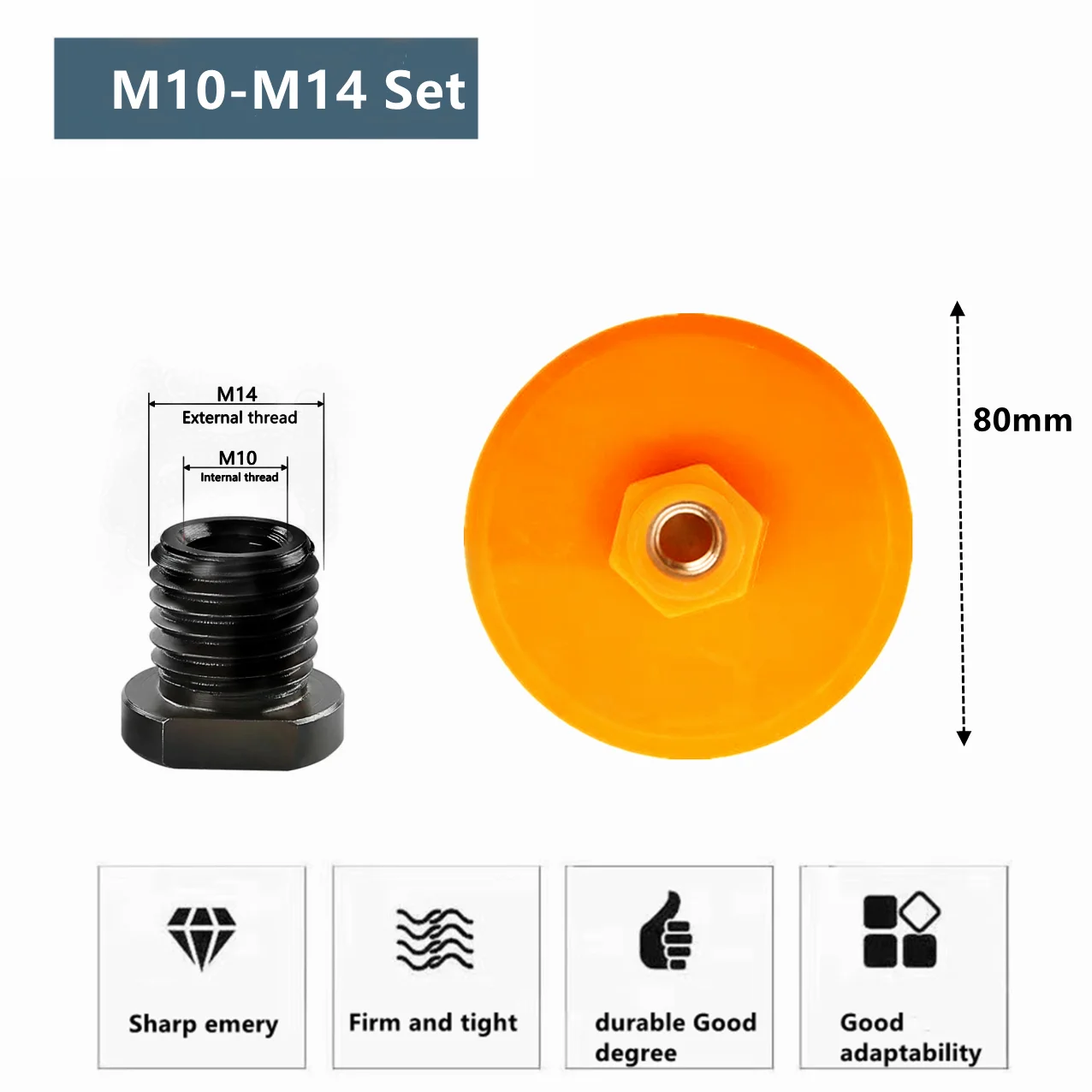 M14 80mm100mm 150 # Schleifscheibe Fliesenbearbeitung Winkelschleifer Trockenpolierscheibe Steinplatte Marmor Schleifwerkzeug – Detail 6