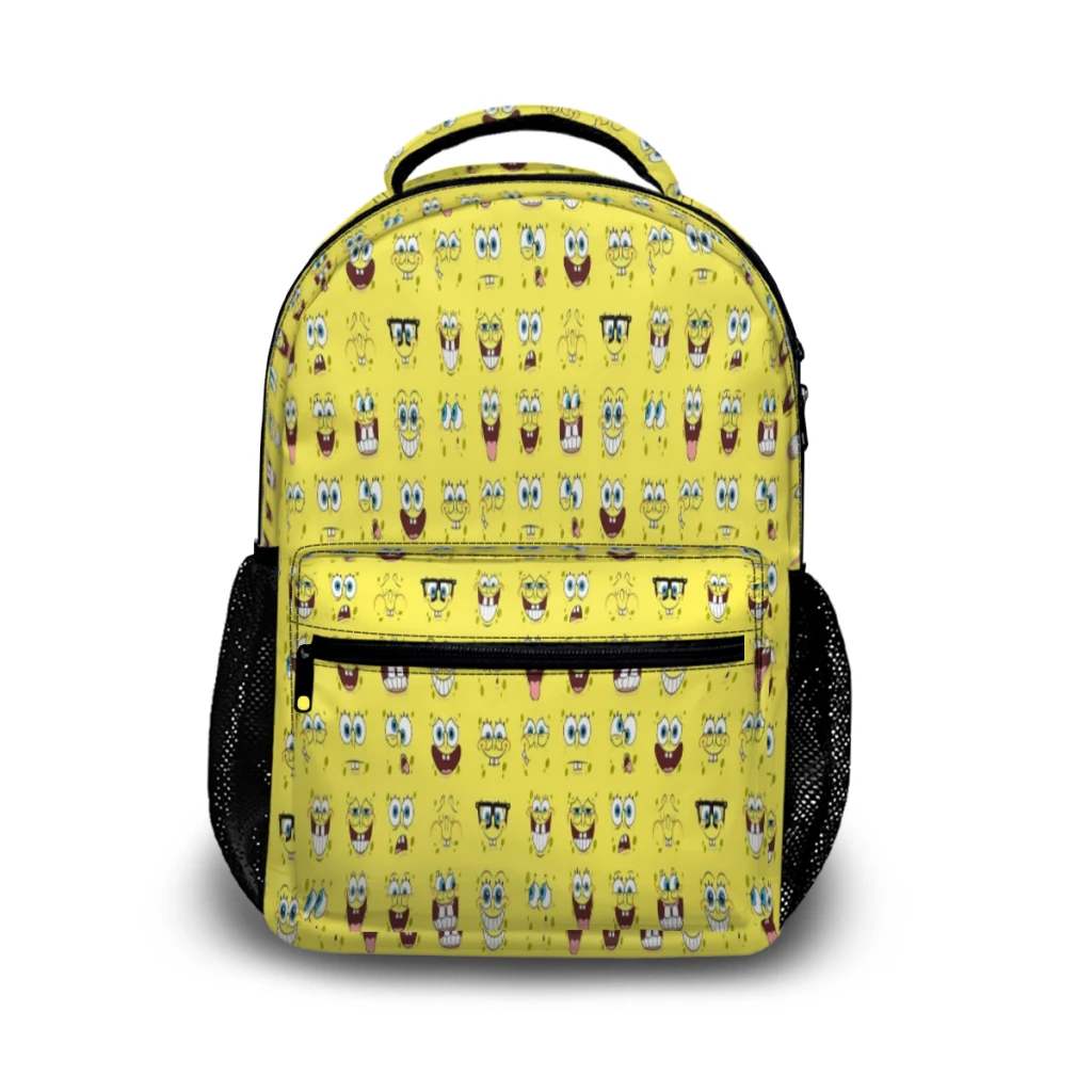 

New Fashionable Cute Spongebob Cartoon Pattern School Bag Print Backpack 17inch