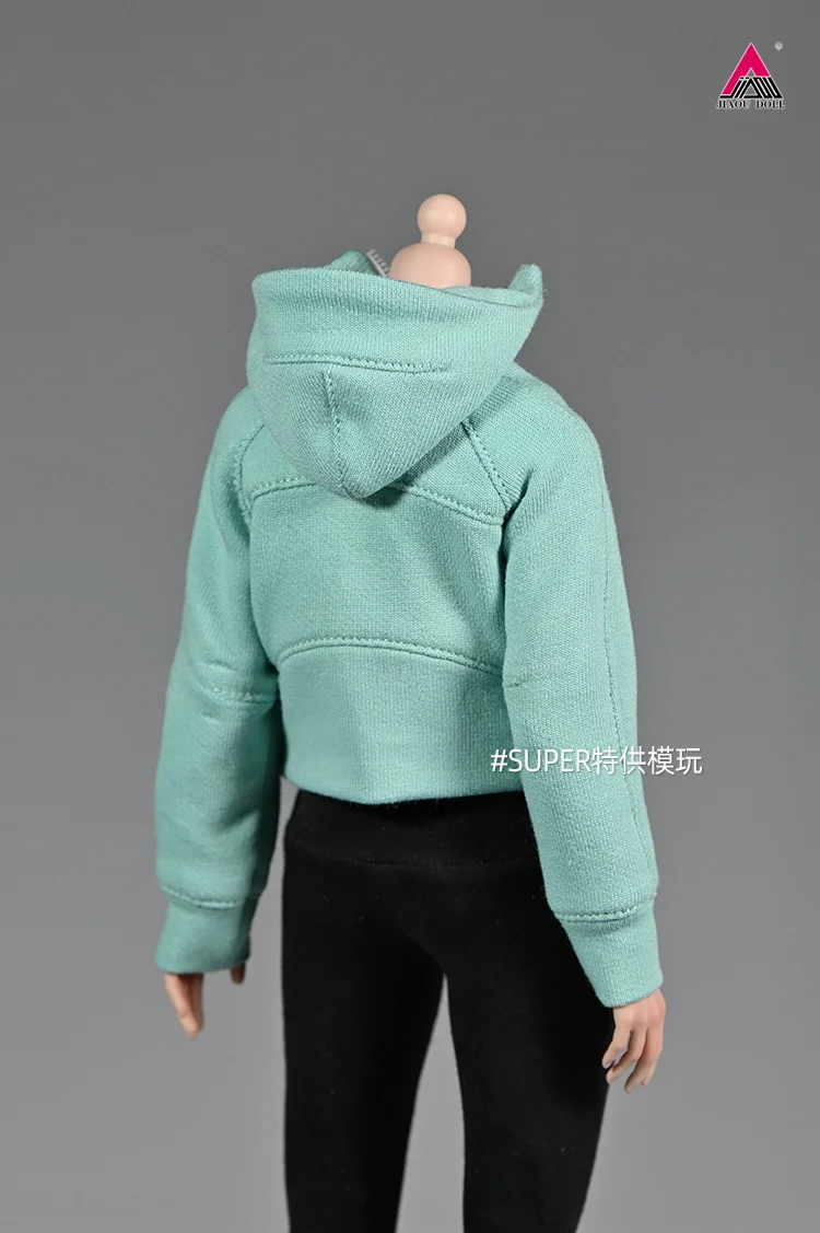 تخصيص 1/6 مقياس أنثى نصف البريدي قصيرة هوديي سترة الملابس نموذج صالح 12 ''الجندي عمل الشكل الجسم الدمى #4