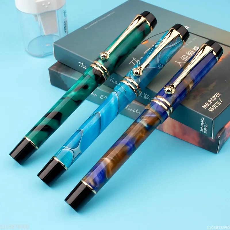 

Acrylic Fountain Pen Resin Large Capacity 35 Pointed Da Ming Pointed F Nib Ink Pen Calligraphy Unique Design Students Stationery