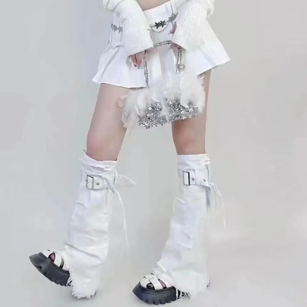 

Fashion Y2k Cross Leg Warmers JK Retro Y2k Stockings Spicy Girl Lolita Pile Up Socks Women