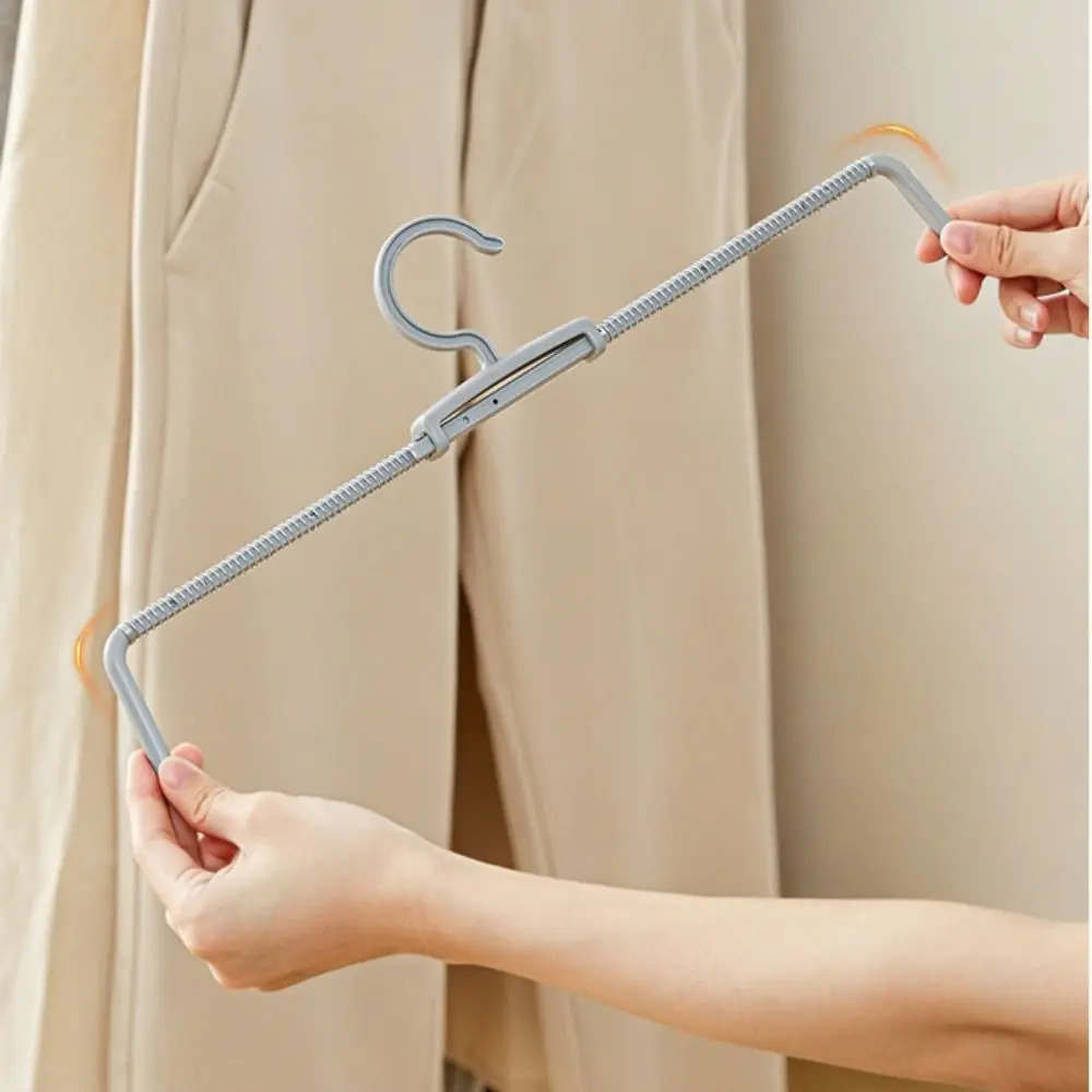 Durable Adjustable Trouser Hanger Spring Tension Telescopic Structure Spring Pants Rack Thickened Clothes Hanger Pants Storage