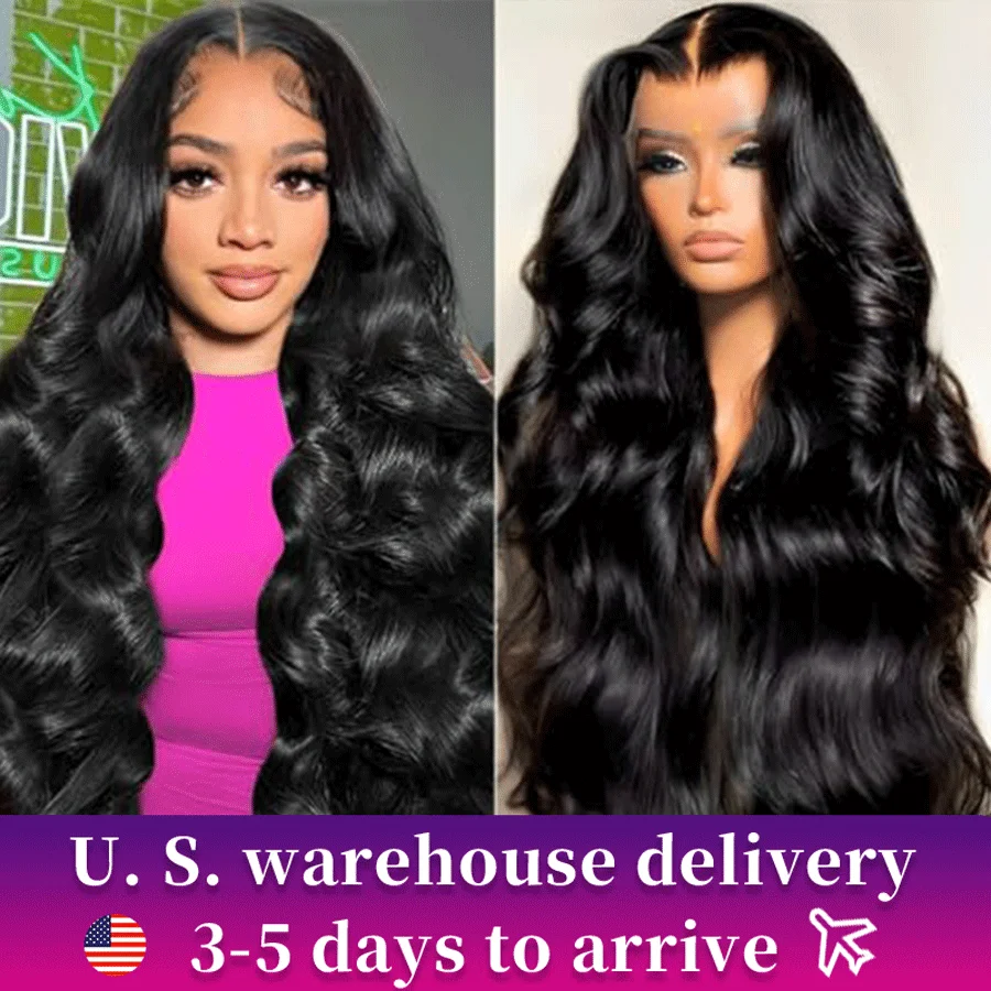 Black Wig Human Lace Front Wigs For Women Long Hair Body Wavy Heat Resistant Fiber Front Lace Glueless Wig Daily Use Cosplay