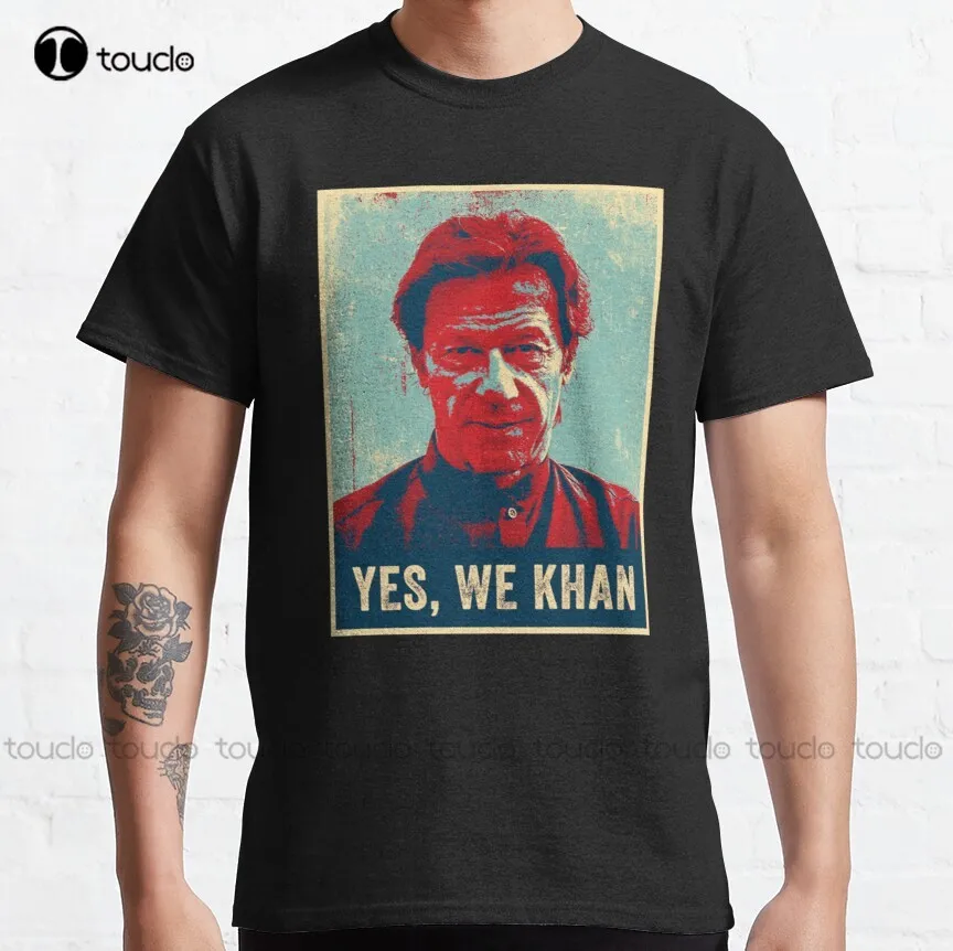 Yes We Khan Imran Khan Pti Pakistan Prime Minister Vintage Retro  Classic T-Shirt Funny Art Streetwear Cartoon Tee New