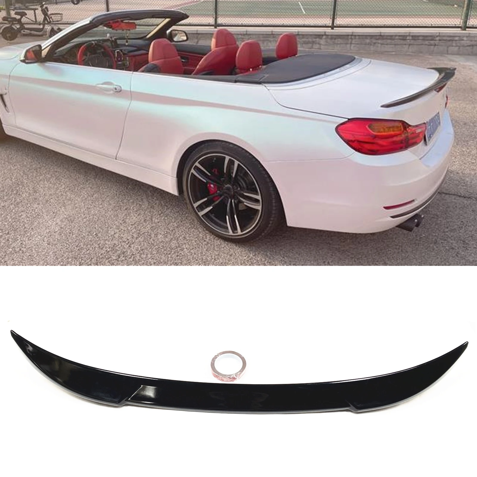 

Rear Spoiler Wing For BMW 4 Series F33 F83 M4 430i 435i440i Convertible 2014-2020 2 Door M4 Style Gloss Black Trunk Splitter Lip