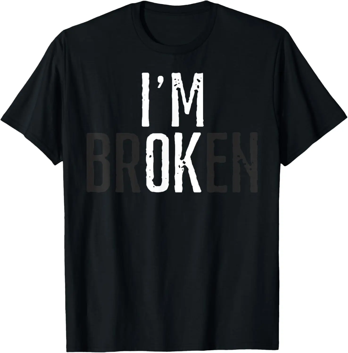 Mental Health Awareness I'm Ok Broken T-Shirt 100% Cotton Trendy Y2K Short-Sleeve Tee – Soft, Quick-Drying, & Moisture-Wicking; Ideal for Sports or Casual Wear; Great Gift for Christmas or Halloween.