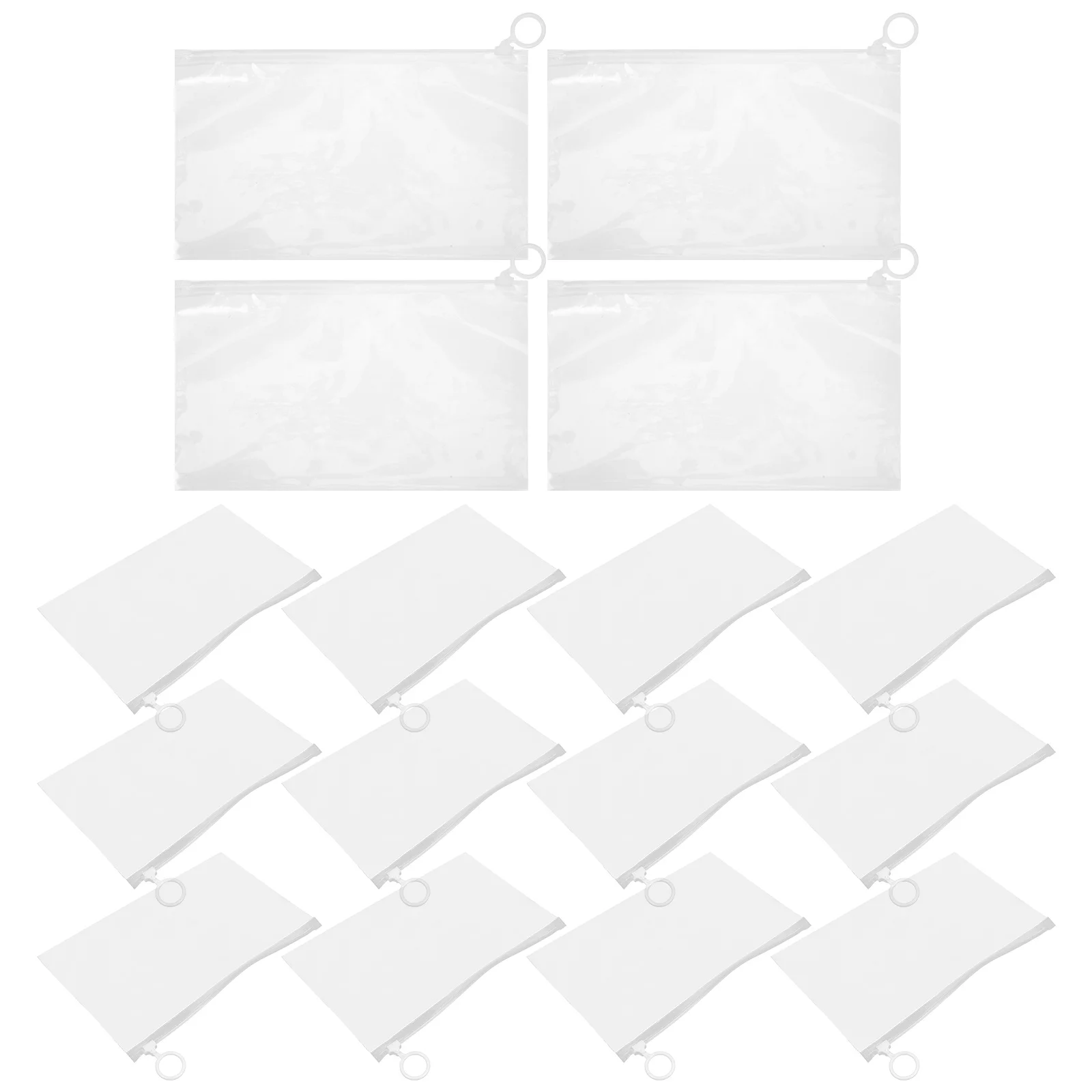 

20pcs Large Capacity Zipper Pencil Case Frosted Plastic Bags Lightweight Travel Pen Pouches Waterproof Storage School Supplies