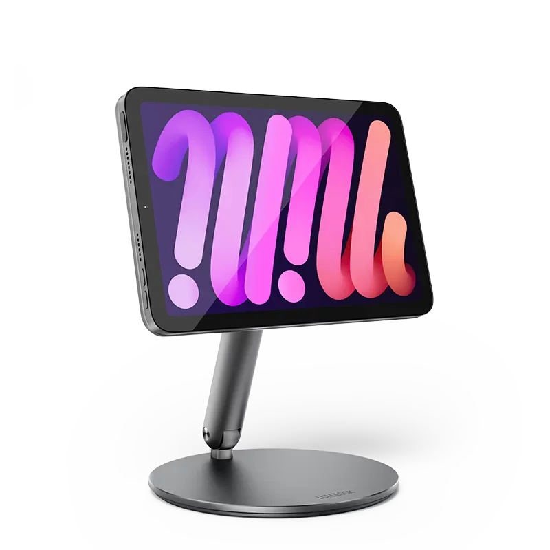For LULULOOK Magnetic Stand for iPad Mini 7/6, 360° Rotating Aluminum Desktop Holder for Study, Office & Drawing