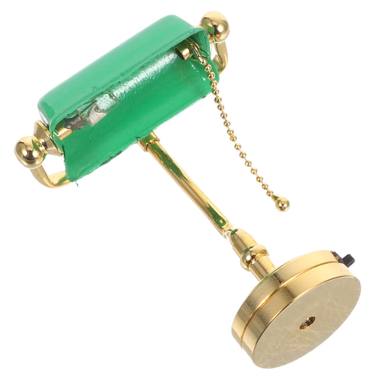 

Retro Green Banker Lamp Model: Miniature Desk Light For Dollhouse Furniture Diy Home Decor Teaching Projects Mini Lamp Fixture