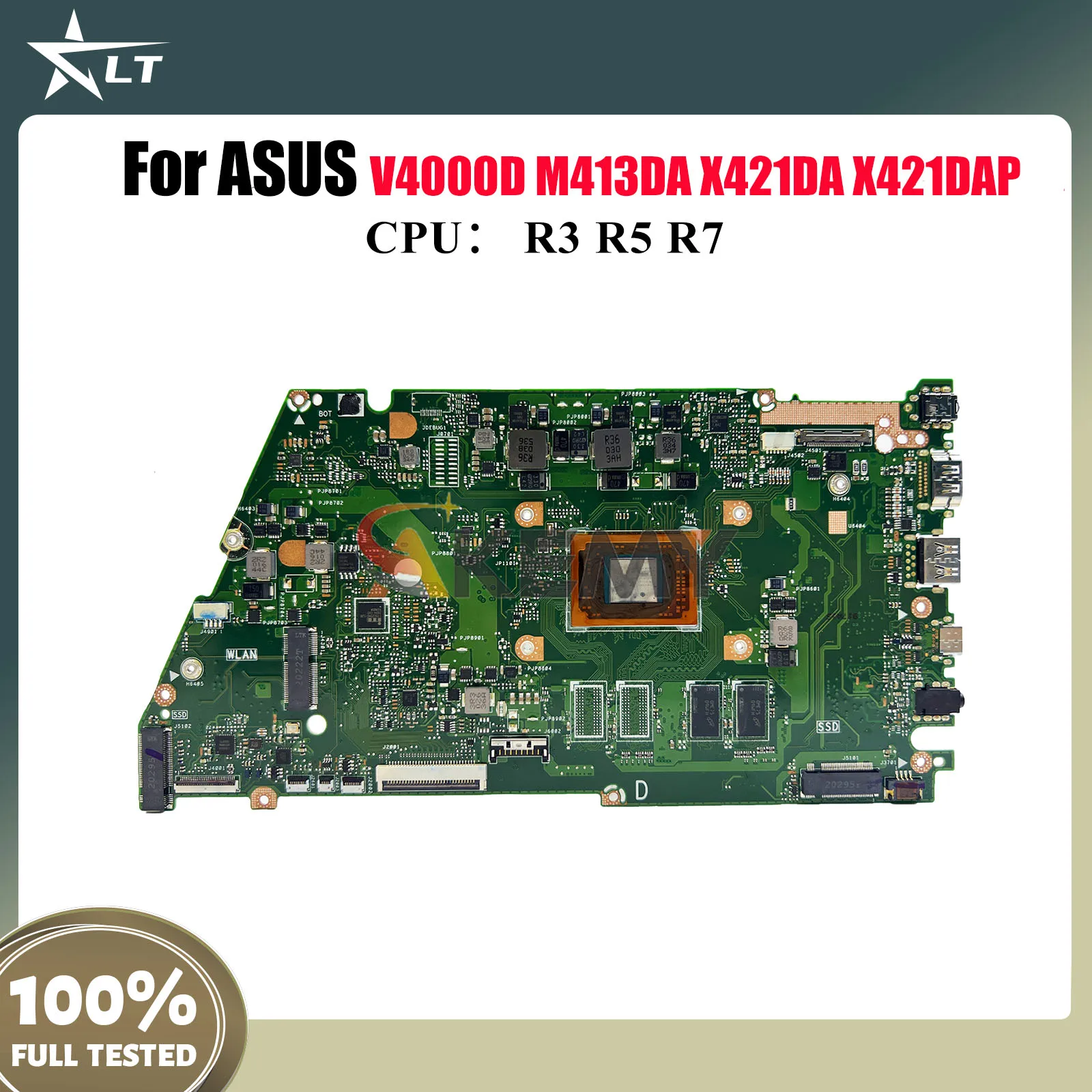 

X421DA Материнская плата для ноутбука ASUS VivoBook X421D V4000D X421DAP M413DA X421DA Материнская плата с процессором R3 R5 R7 100% тест ОК быстрая доставка
