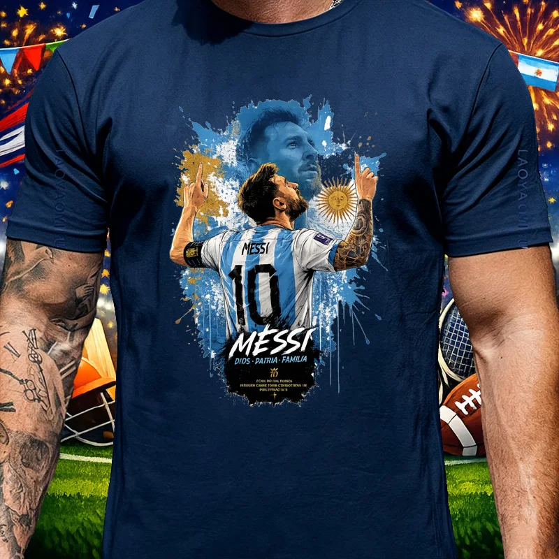 Football Legends Argentina No.10 Unisex Vintage Cotton T-Shirt Graphic Personalized Fan Present 2026 Football Tee