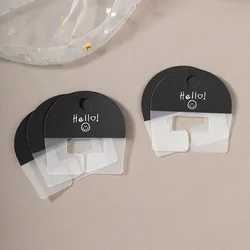 100pcs Frosted Transparent Label Cards Tag with Hole Plastic Hairclip Display Jewelry Packaging Organizers Suppliers Wholesale