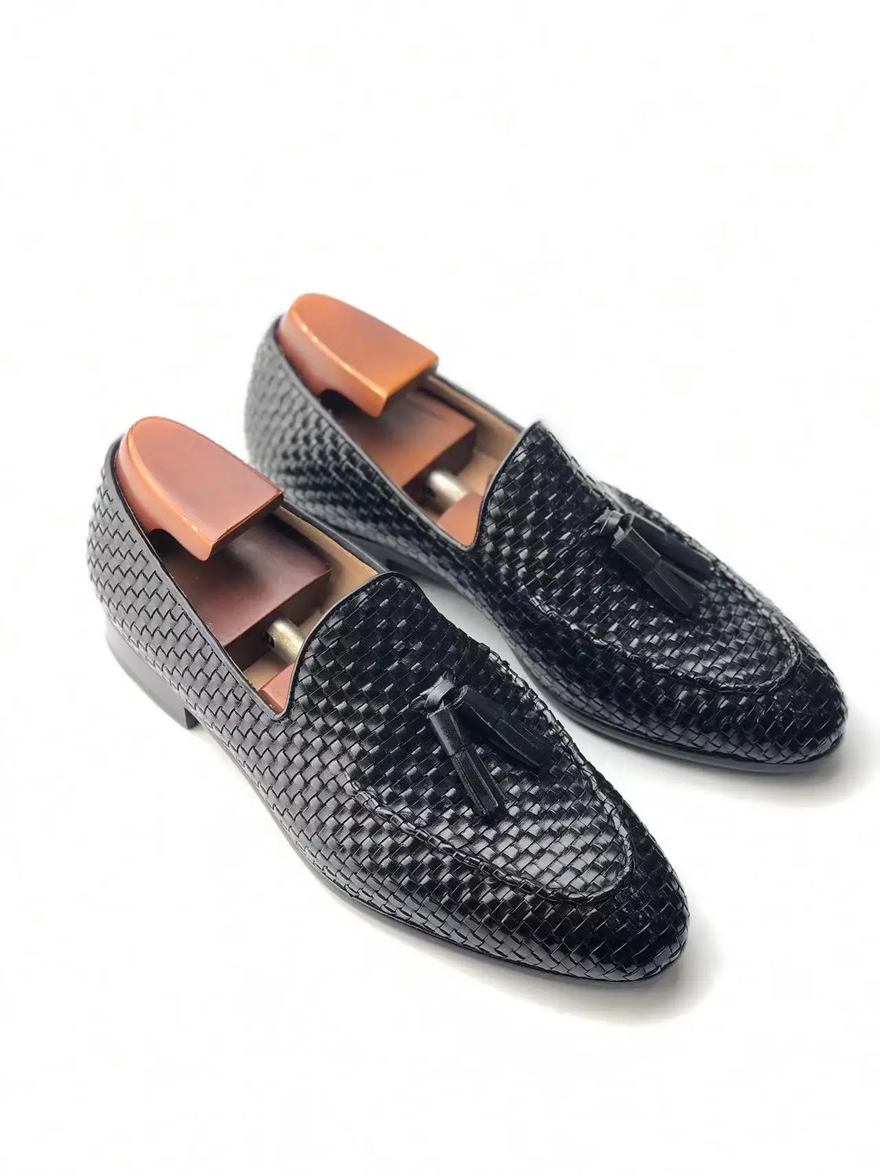 Cie ML26 Tassel Weave Loafer Men Classic Leather Outsole Breathable Shoe Black Custom Color &Size