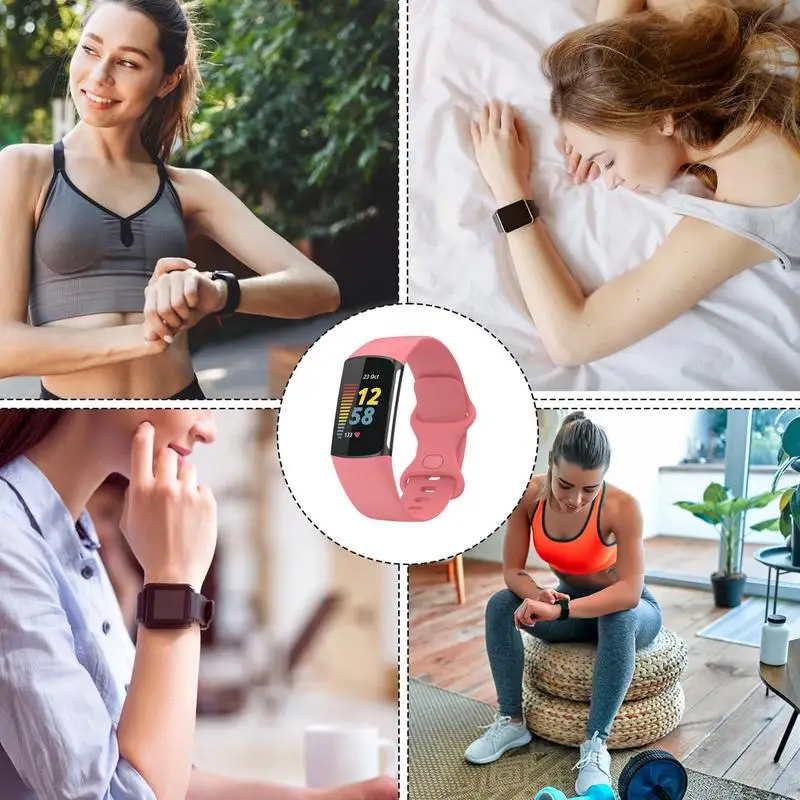 Pulsera de silicona suave para hombre y mujer, banda de reloj de liberación rápida, resistente al agua, accesorios de reloj inteligente para Charge6