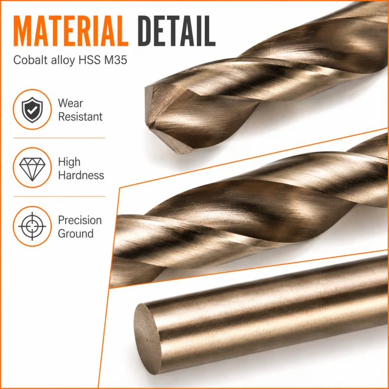 10Pcs Micro M35 Cobalt Drill Bits 1/1.5/2/2.5/3mm High Hardness Metal Drilling Bits for Model Making & Home Repair