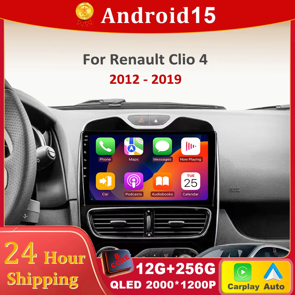 

Android 15 For RENAULT Clio 4 BH98 KH98 2012 - 2019 Car Radio Navigation Multimedia Video Player WIFI Unit Wireless Carplay GPS