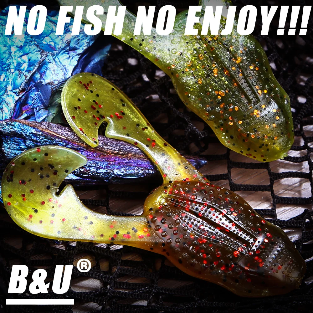 B&U 73mm Schwimmende Weiche Angeln Köder Frosch Köder Forelle Bass Köder Silikon Swimbait Jigging Wobbler Für Hecht Künstliche gummi Köder – Detail 3