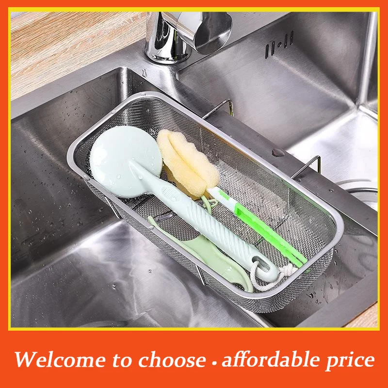 {}Stainless Steel Sink Drain Basket Fine Mesh Anti Rust Coating For Drying Kitchen Utensils And Fresh Produce