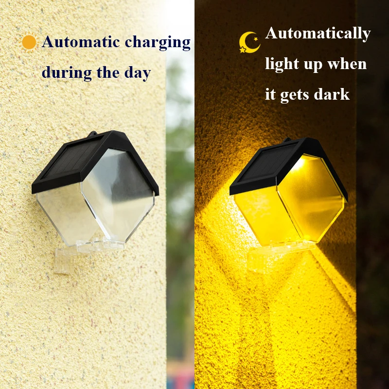 Solar Lights for Outdoor Hanging Ice Brick Waterproof Solar Wall Lights Garden Fence Lighting for Patio Porch Yard Deck Stair