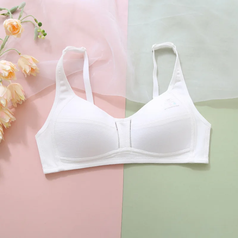 Teen Girl's Brassiere Sports Bra Fixed Cup Shockproof Woman Everyday Wear Vest Development Period Full Coverage Cup Ladies Bra