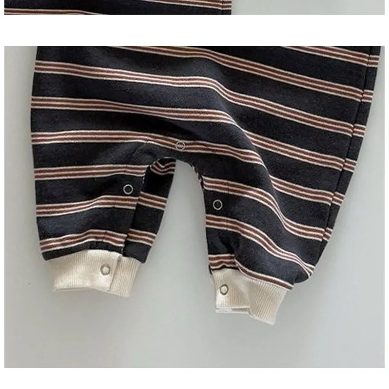 INS Baby Jungen Strampler RAISE Herbst 6-24M Kinder Jungen Gestreifter Overall Locker Lässiger Kleinkind Neugeborenen Jungen Einteiler Bodysuit – Detail 18