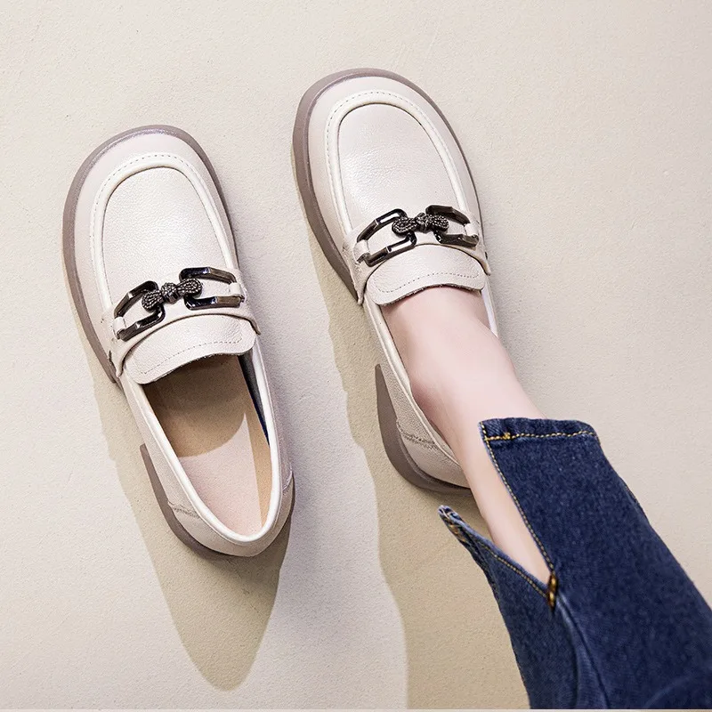 CICIYANG Vrouwen Loafers Sneakers 2023 Lente Nieuwe Lederen Platform Schoenen Vrouwen Casual Britse Stijl Vrouwelijke Penny Schoenen