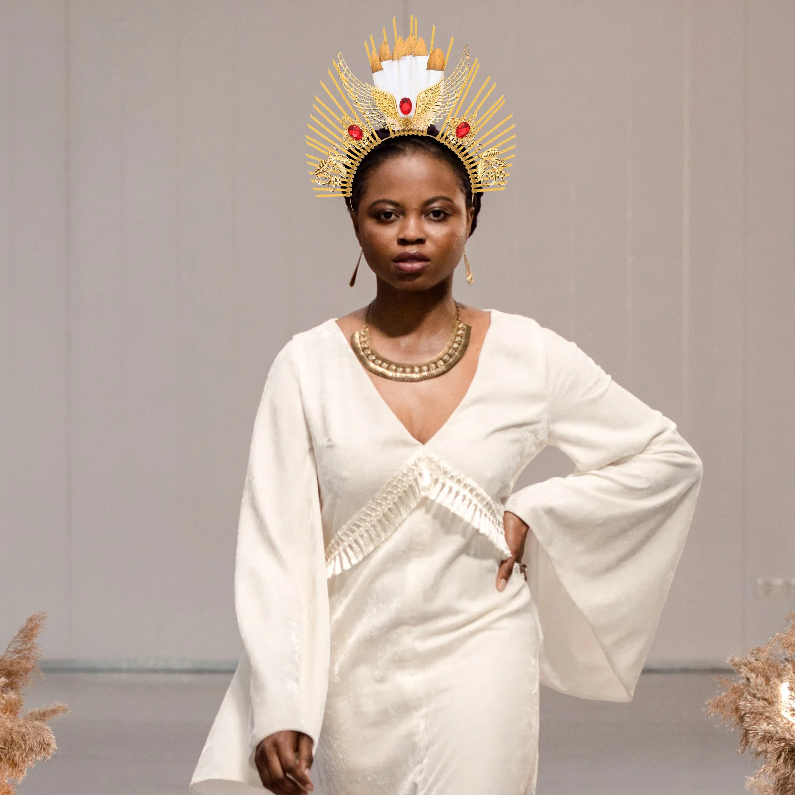 

Девственная повязка для волос, элегантный прочный пластиковый многоцелевой аксессуар для волос для помолвки, косплея, банкета, декоративная женская повязка