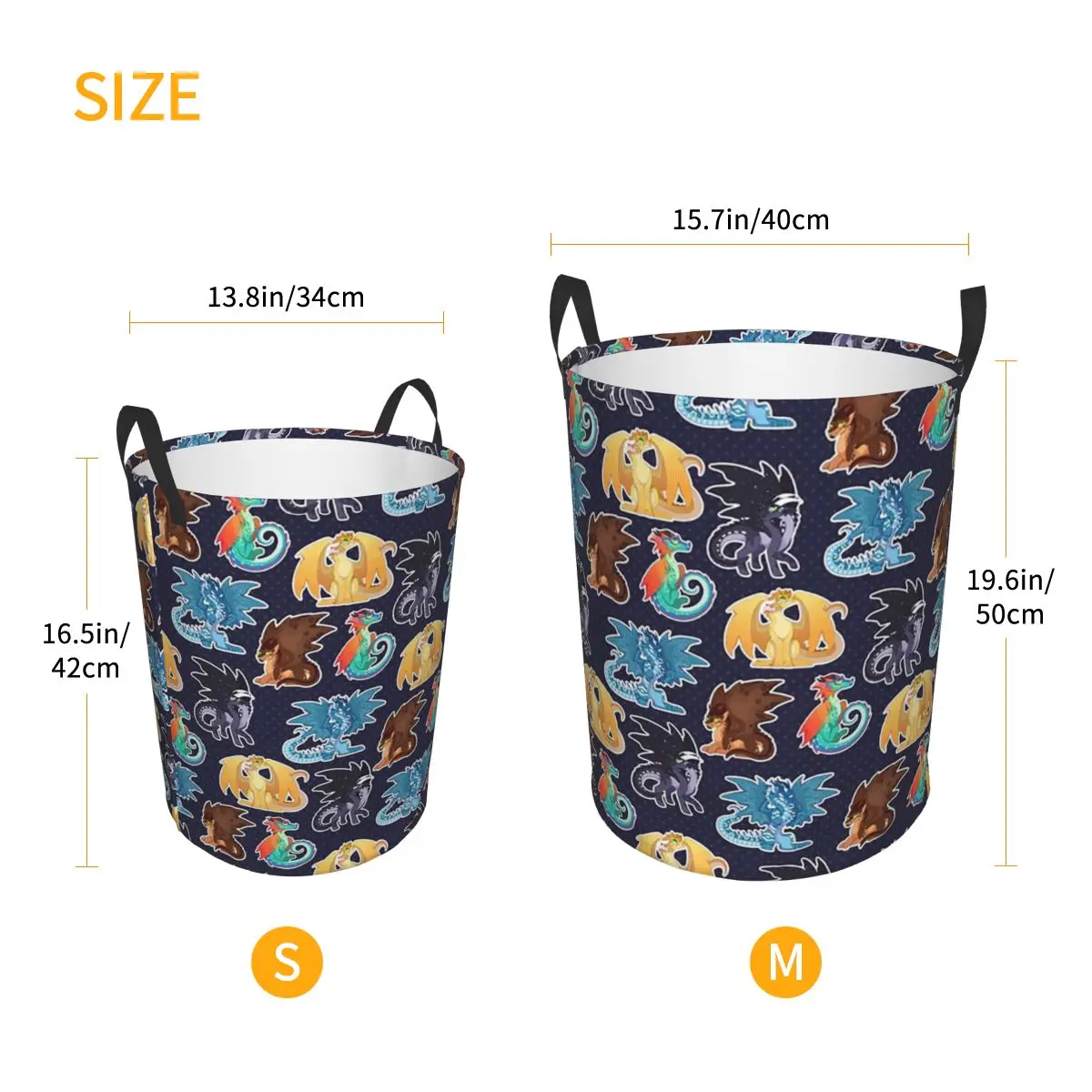 Dragonets Of Destiny Wings Of Fire Foldable Laundry Baskets Dirty Clothes Home Organizer Large Waterproof Box For Home Kids