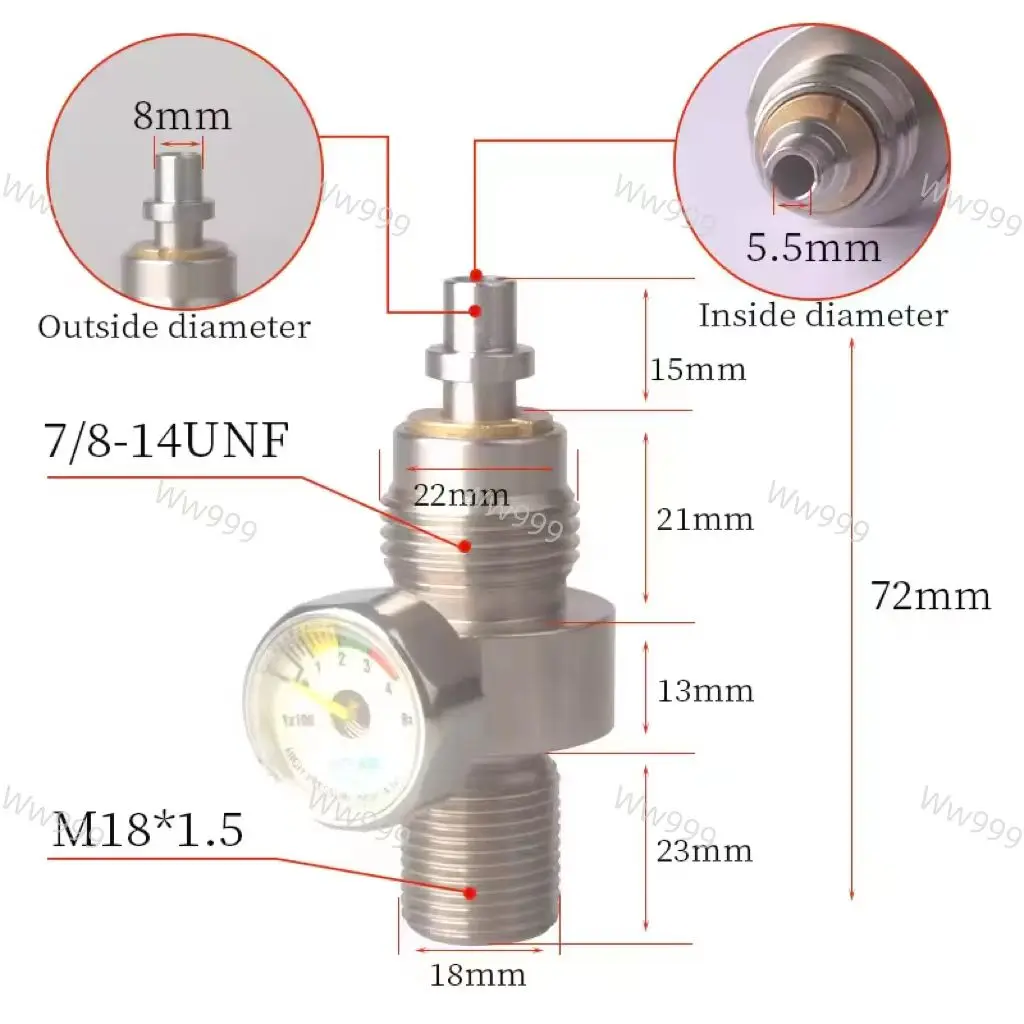 PCP direct injection valve boss constant pressure valve maximum pressure output 30mpa M18*1.5 thread