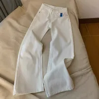 White Straight Leg Jeans Women's Spring New Slimming Wide Leg Floor-Length Thin American Style High Waist Denim Pants