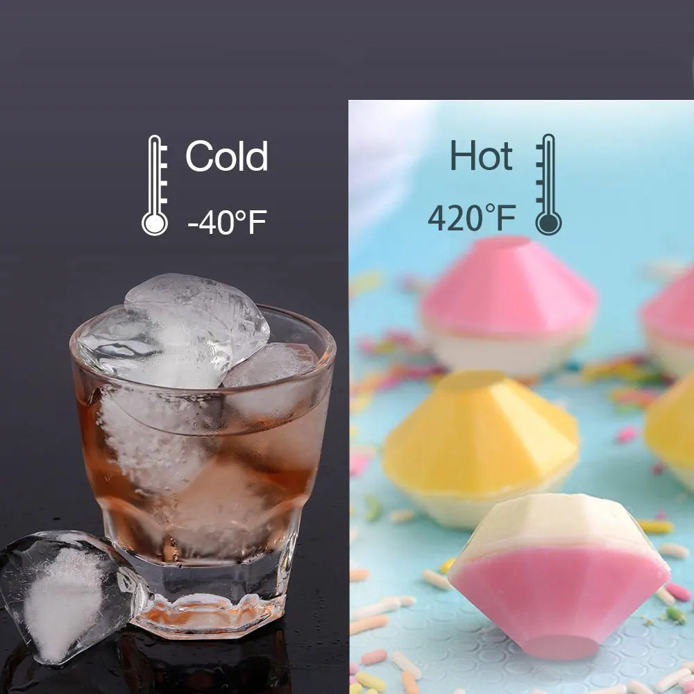 Silicone Ice Cube Make Diamond Shape Mold Square Tray Mould Bar Party Decor