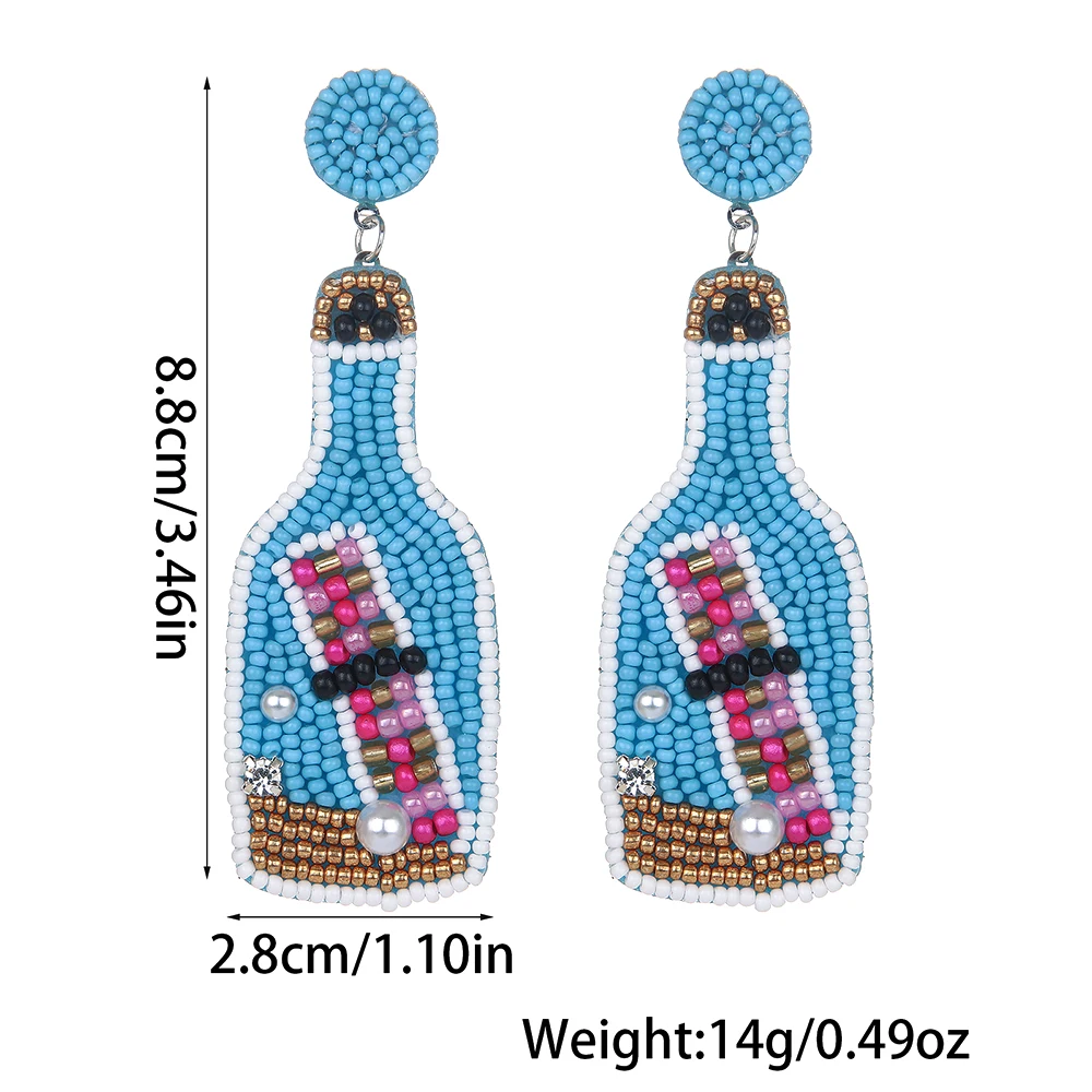 Unique Message in a Bottle Beaded Earrings Handmade Bohemia  Ocean Float Bottle Drop Dangle Earring Perfect for Anniversaries