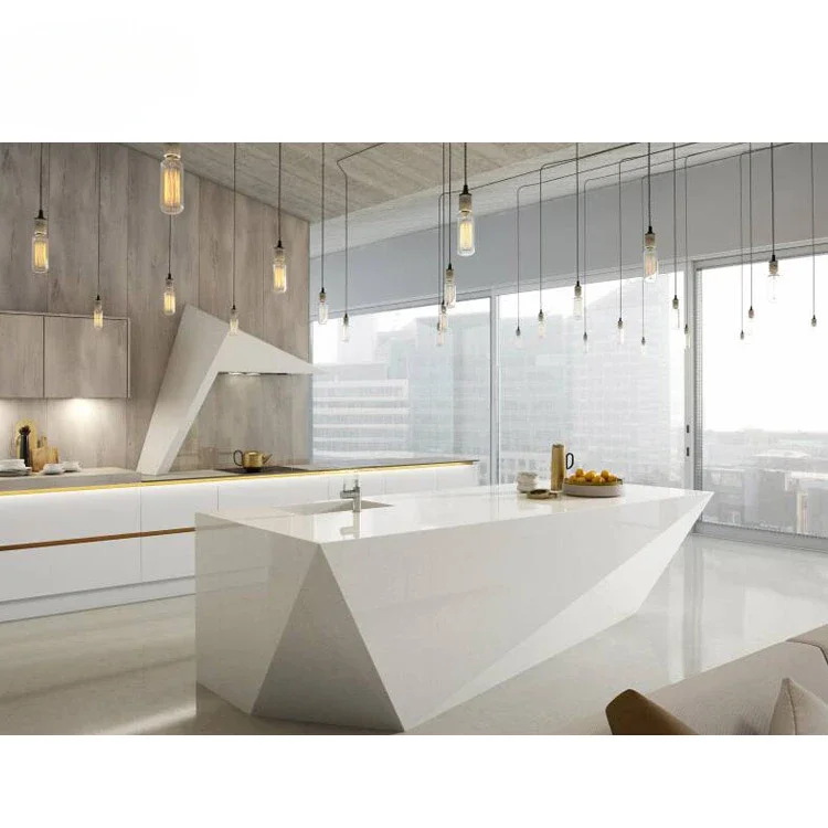 Îlot de cuisine blanc moderne, pour bar et maison