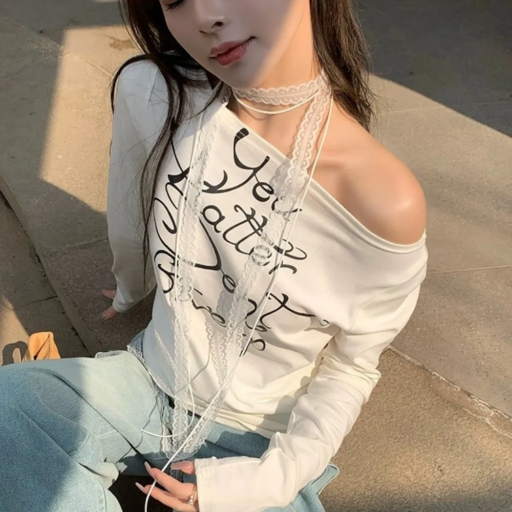 새로운 고딕 레이스 초커 목걸이 스택드 발레 스타일 레이스 스트랩 목걸이 Y2K 레이어드 디자인 쇄골 체인 선물