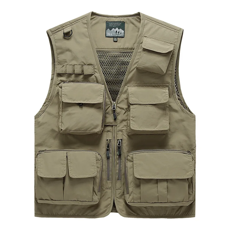 

Multi Pocket Summer New Men's Tactical American Hiking Fishing Vest Men's Photographer Mesh Workwear Sleeveless Jacket Tool Vest